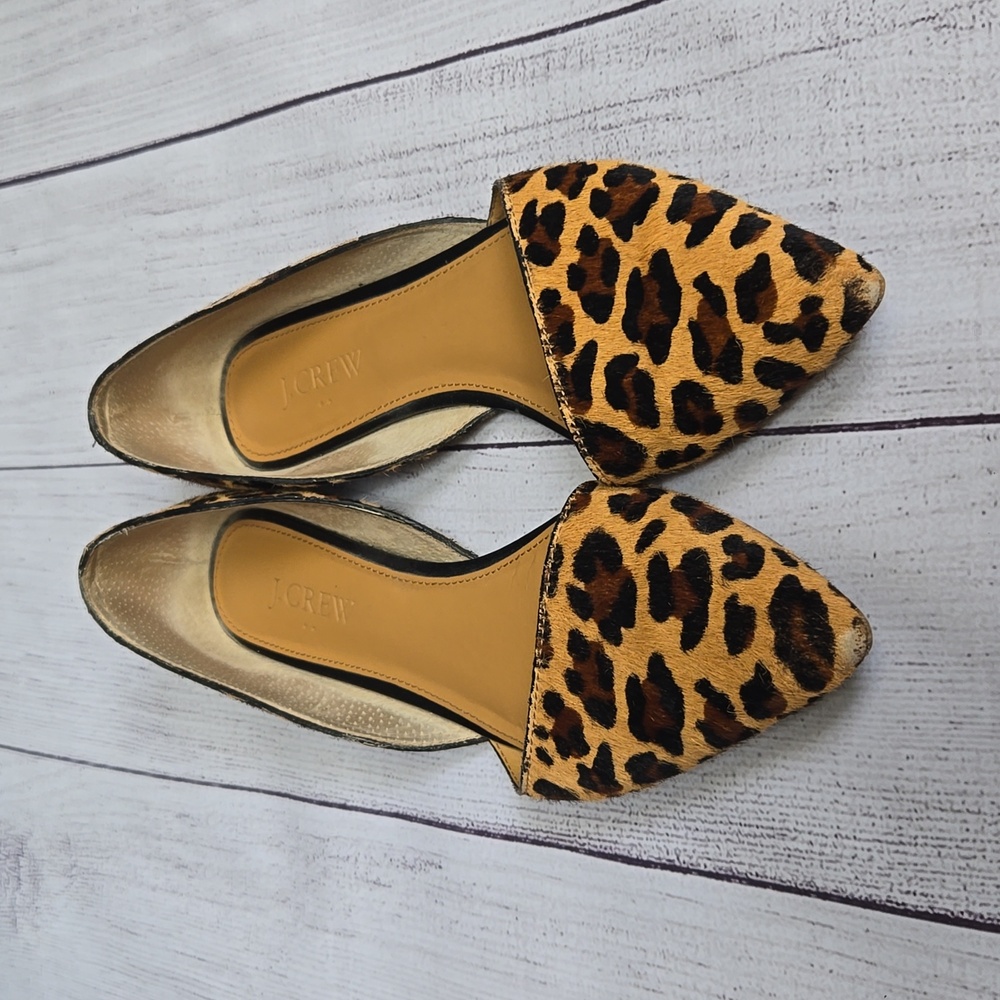 J. Crew Leopard D'Orsay Flats - Sz 7